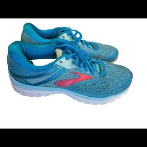 Brooks Adrenaline GTS 18 Women's Running Shoes Size 11 Blue Mint Pink Sneakers